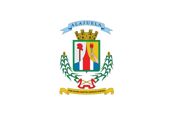 Плоский Векторний Прапор Коста Риканської Провінції Алахуела — стоковий вектор