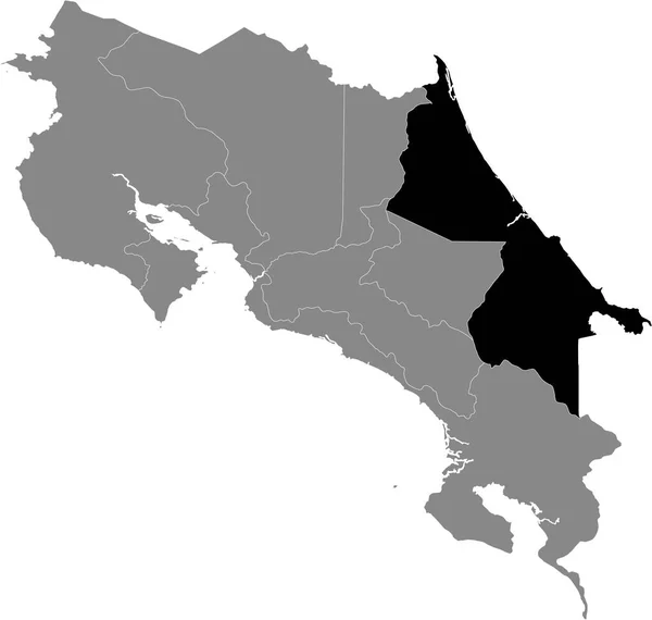 Mappa Dettagliata Limn Provincia All Interno Della Mappa Grigia Costa — Vettoriale Stock