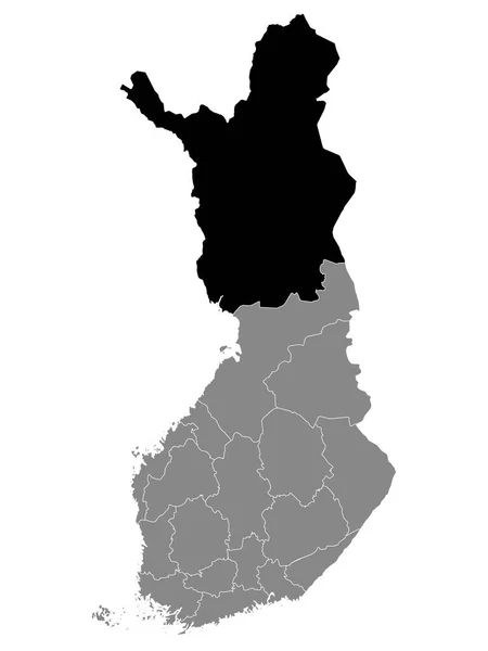Черная Карта Финских Земель Пределах Серой Карты Финляндии — стоковый вектор