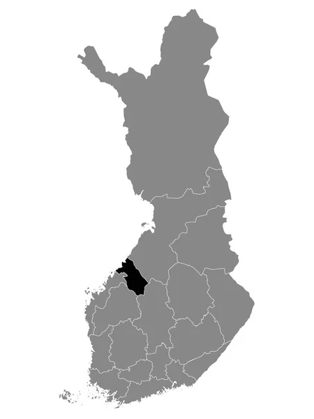 Zwarte Locatie Kaart Van Finish Centraal Ostrobothnia Regio Binnen Grijze — Stockvector