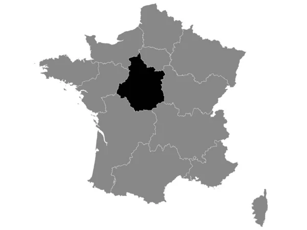 Kaart Van Het Franse Centrum Grijze Kaart Van Frankrijk — Stockvector