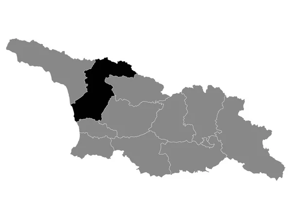 Black Mapa Ubicación Región Georgiana Samegrelo Zemo Svaneti Grey Mapa — Vector de stock