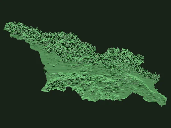 Gürcistan Taktik Askeri Zümrüt Topografi Haritası — Stok Vektör