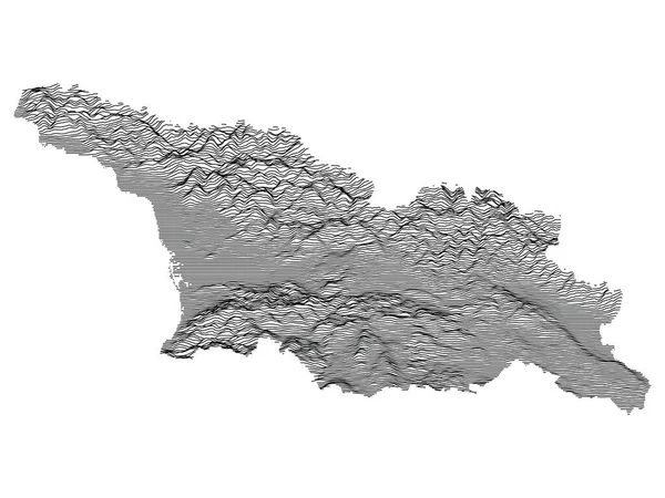 ジョージアのヨーロッパ諸国の灰色3D地形図 — ストックベクタ