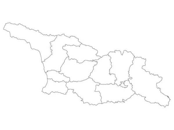 White Regions Map European Country Georgia — 스톡 벡터