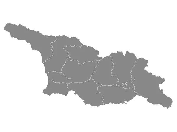 Gray Regions Map European Country Georgia — 스톡 벡터