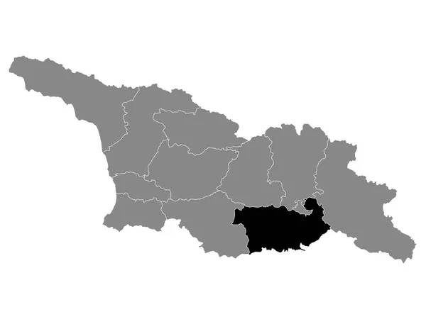 Czarna Mapa Lokalizacji Gruzińskiego Regionu Kvemo Kartli Obrębie Szarej Mapy — Wektor stockowy