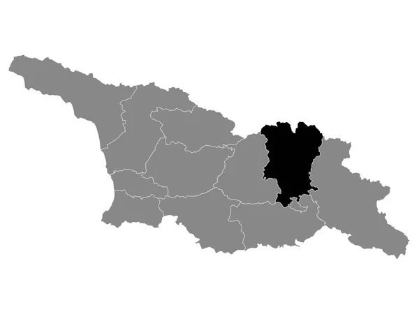 Czarna Mapa Lokalizacji Gruzińskiego Regionu Mccheta Mtianeti Obrębie Szarej Mapy — Wektor stockowy