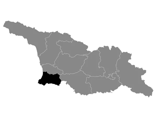 Zwarte Plattegrond Van Georgische Regio Adjara Grijze Kaart Van Georgië — Stockvector