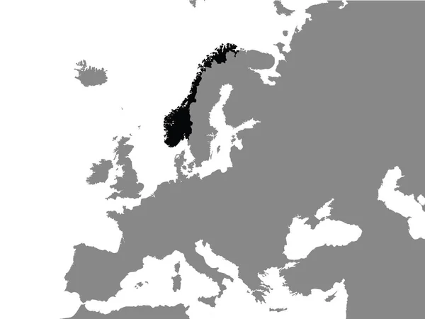 Preto Cinzento Mapa Plano Antigo País Nórdico Reino Noruega 1814 — Vetor de Stock