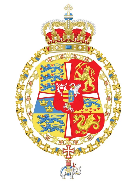 Coat Arms Former Nordic Country Danonorwegian Oldenburg Realm 15241814 — 스톡 벡터