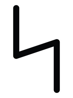 Siyah Basit Dalecarlian Rünleri Alfabe S (sol)