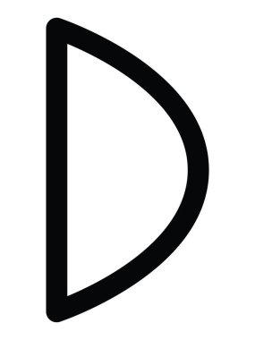 Siyah Basit Dalecarlian Rünleri D harfi (dors)