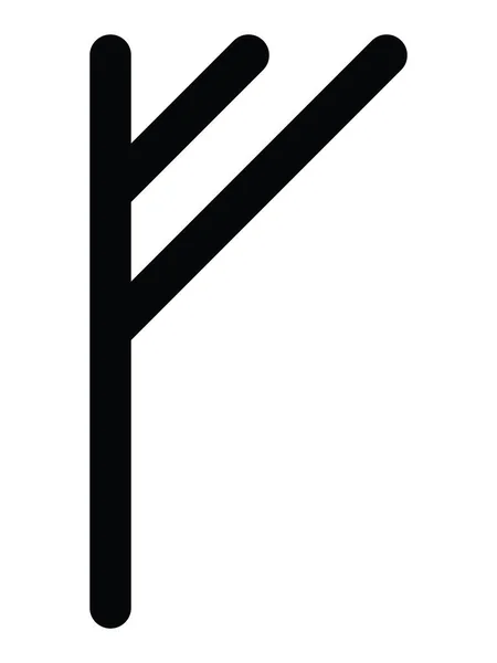 Чорний Простий Далекарліан Руни Алфавіт Літера Fir — стоковий вектор