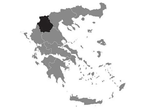 Black Location Map Greek Region West Macedonia Grey Map Greece — Stock Vector