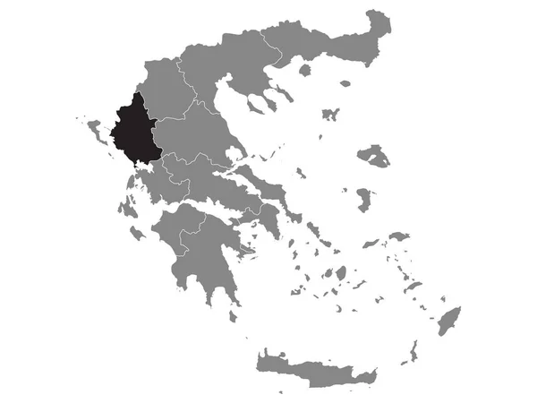 Czarna Mapa Lokalizacji Greckiego Regionu Epirus Szarej Mapa Grecji — Wektor stockowy