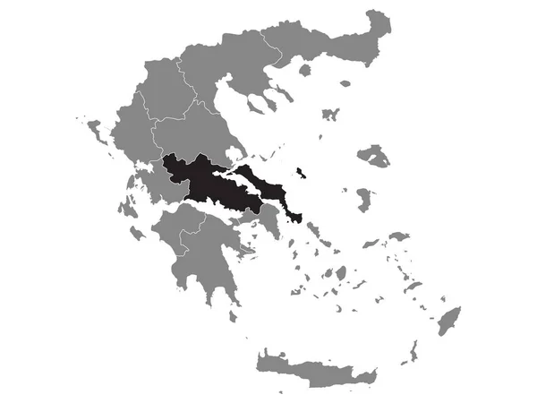 Carte Localisation Noire Région Grecque Grèce Centrale Dans Grey Carte — Image vectorielle