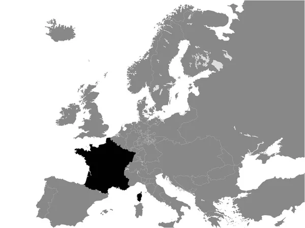 Μαύρος Επίπεδος Χάρτης Του Βασιλείου Της Γαλλίας Έτος 1839 Μέσα — Διανυσματικό Αρχείο