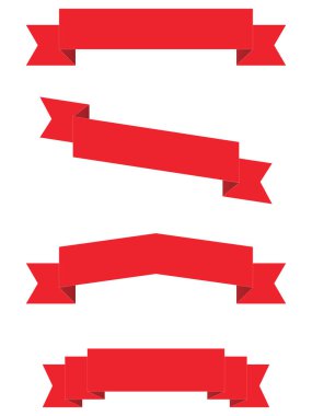 Kırmızı Dekoratif Tatil Kurdelesinin Vektör İllüstrasyonuName