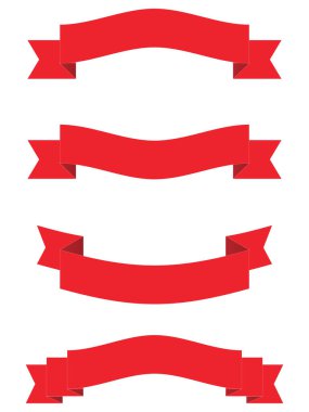 Kırmızı Dekoratif Tatil Kurdelesinin Vektör İllüstrasyonuName