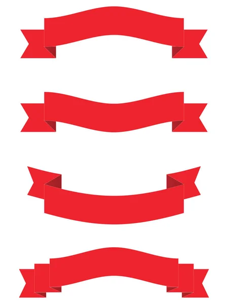 Векторна Ілюстрація Колекції Червоних Декоративних Святкових Прапорів — стоковий вектор