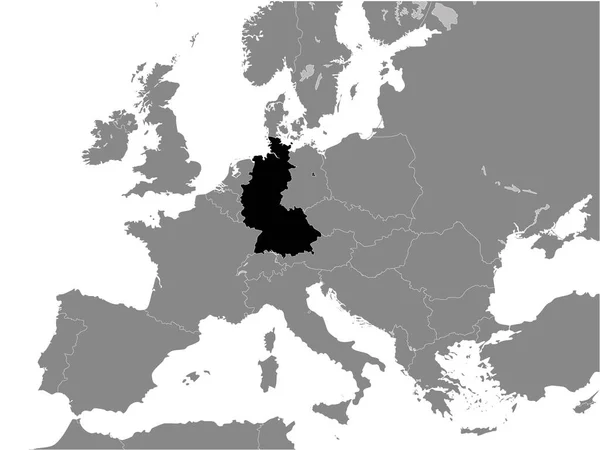 Schwarze Flache Karte Von Westdeutschland 1956 1990 Innerhalb Der Grauen — Stockvektor