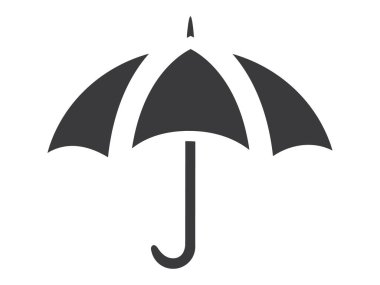 Kara Düz Hava Tahminleri Şemsiye Yağmuru Simgesi
