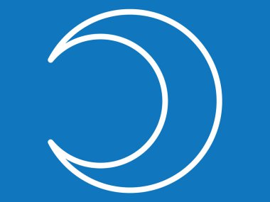 Mavi Arkaplanda Beyaz Basit Açık Ay Gökyüzü Hava Durumu Simgesi