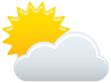 Sunny Büyüleri için Ayrıntılı 3D Renkli Hava Tahminleri Simgesi