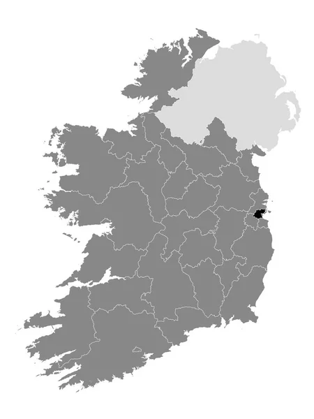 Mapa Localização Irish Council Dublin City Dentro Grey Mapa Irlanda — Vetor de Stock