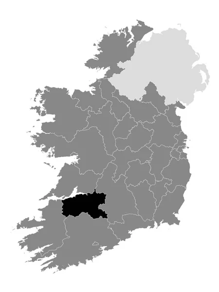 Mapa Localização Conselho Irlandês Limerick City County Dentro Grey Mapa — Vetor de Stock