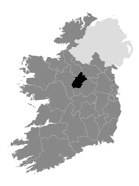 Mapa Localização Conselho Irlandês Condado Longford Dentro Grey Mapa Irlanda — Vetor de Stock