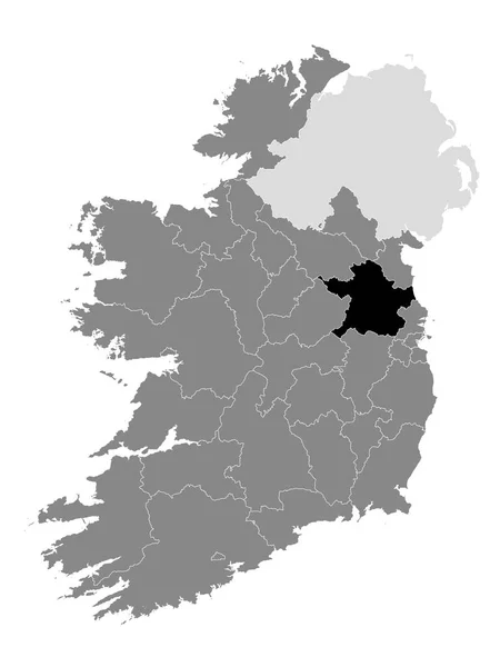 Mapa Localização Conselho Irlandês Meath County Dentro Grey Mapa Irlanda — Vetor de Stock