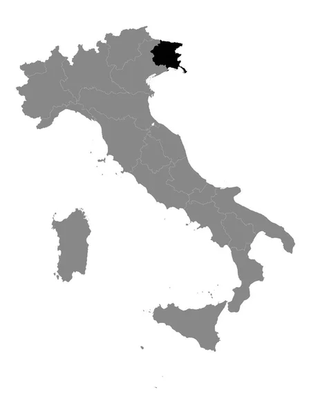 Mapa Friuli Venezia Giulia Grey Mapa Italia — Vector de stock