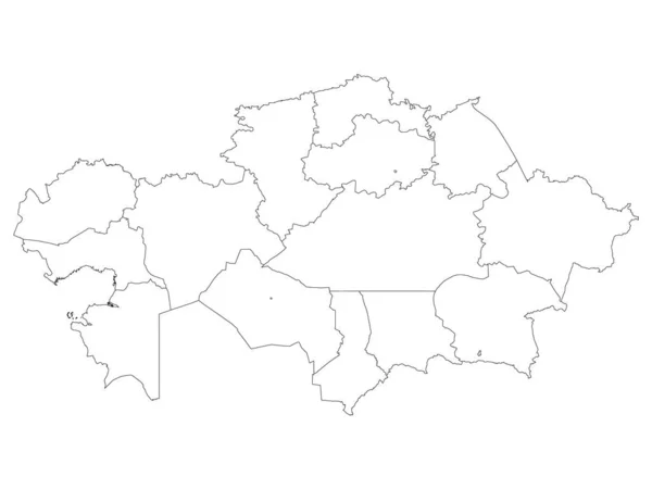 Carte Des Régions Blanches Pays Asiatique Kazakhstan — Image vectorielle