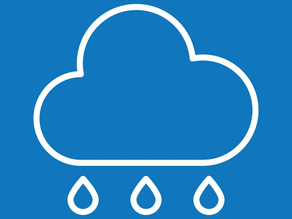 White Simple Blue Background Flat Weather Forecast Icon Rainfall — Stock Vector