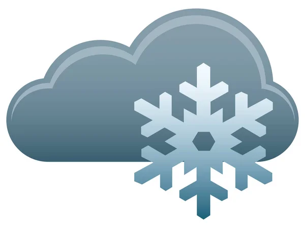 Подробный Значок Прогноза Погоды Цветах Снега — стоковый вектор