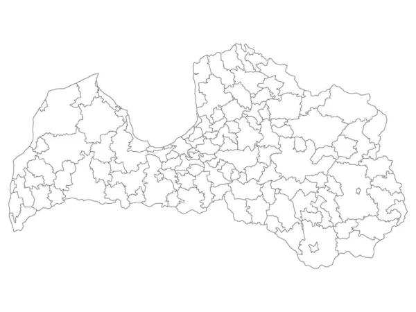 Мапа Білих Муніципалітетів Латвії — стоковий вектор