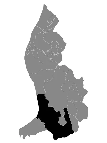 Carte Localisation Noire Xotensteiner Communauté Triesen Dans Grey Carte Liechtenstein — Image vectorielle