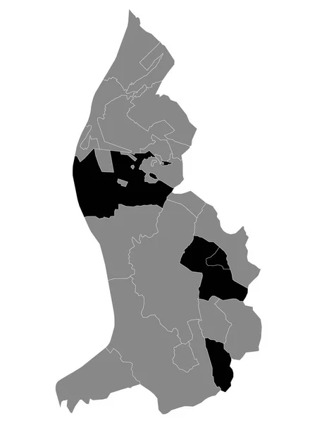 Czarna Lokalizacja Mapa Liechtensteinera Wspólnota Schaan Szarej Mapa Liechtensteinu — Wektor stockowy