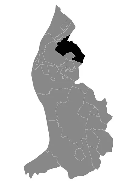 Mapa Localização Elizabtensteiner Comunidade Mauren Dentro Grey Mapa Liechtenstein —  Vetores de Stock