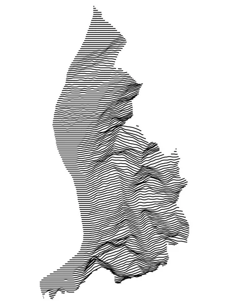 Topografía Gris Mapa Del País Europeo Liechtenstein — Archivo Imágenes Vectoriales