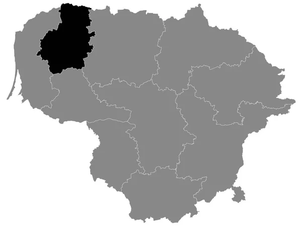 Mapa Localização Condado Telsiai Lituânia Dentro Grey Mapa Lituânia —  Vetores de Stock