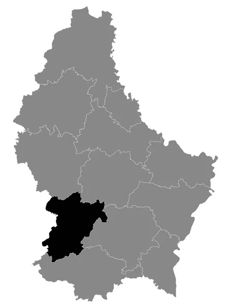 Czarna Mapa Lokalizacji Luksemburskiego Kantonu Capellen Szarej Mapa Luksemburga — Wektor stockowy