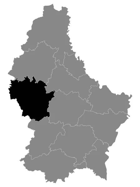 Fekete Elhelyezkedés Luxemburg Térképe Canton Redange Belül Grey Map Luxembourg — Stock Vector