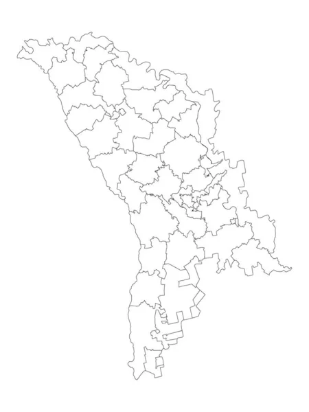 欧洲国家摩尔多瓦的白人地区图 — 图库矢量图片