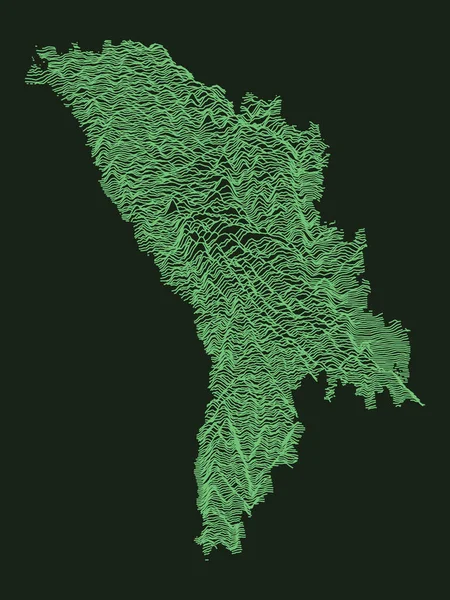 Tactical Military Emerald Mapa Topografia País Europeu Moldávia — Vetor de Stock