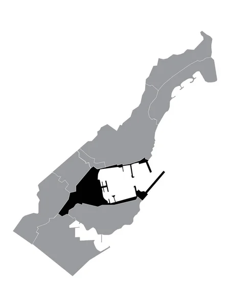 Black Location Map Monegasque Ward Condamine Grey Χάρτης Του Μονακό — Διανυσματικό Αρχείο