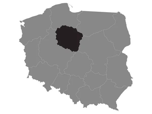 Black Location Map Polish Kuyavian Pomeranian Province Grey Map Poland — Διανυσματικό Αρχείο