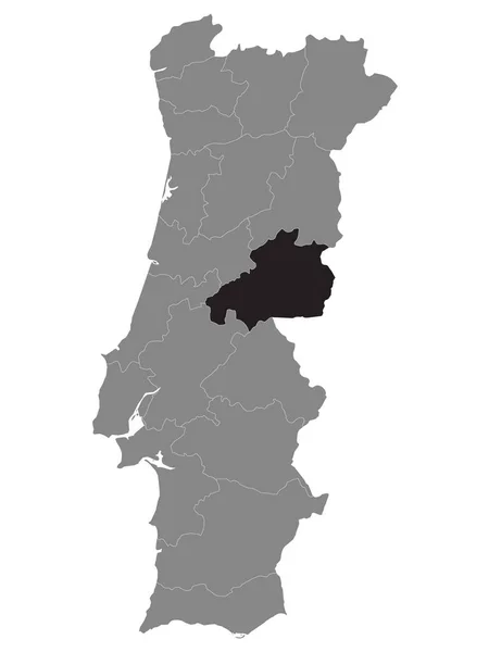 Mapa Localização Distrito Castelo Branco Dentro Grey Mapa Portugal —  Vetores de Stock